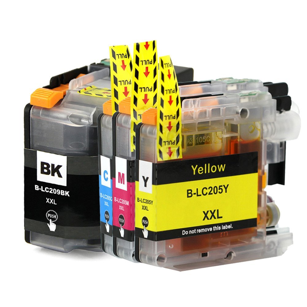 4 Ink Cartridge Compatible Brother LC209BK LC205C LC205M LC205Y XXL (LC-209  LC-205) CMYK