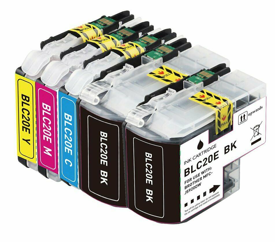 5 Ink Cartridge Compatible  Brother LC-20E XXL (CMYK)