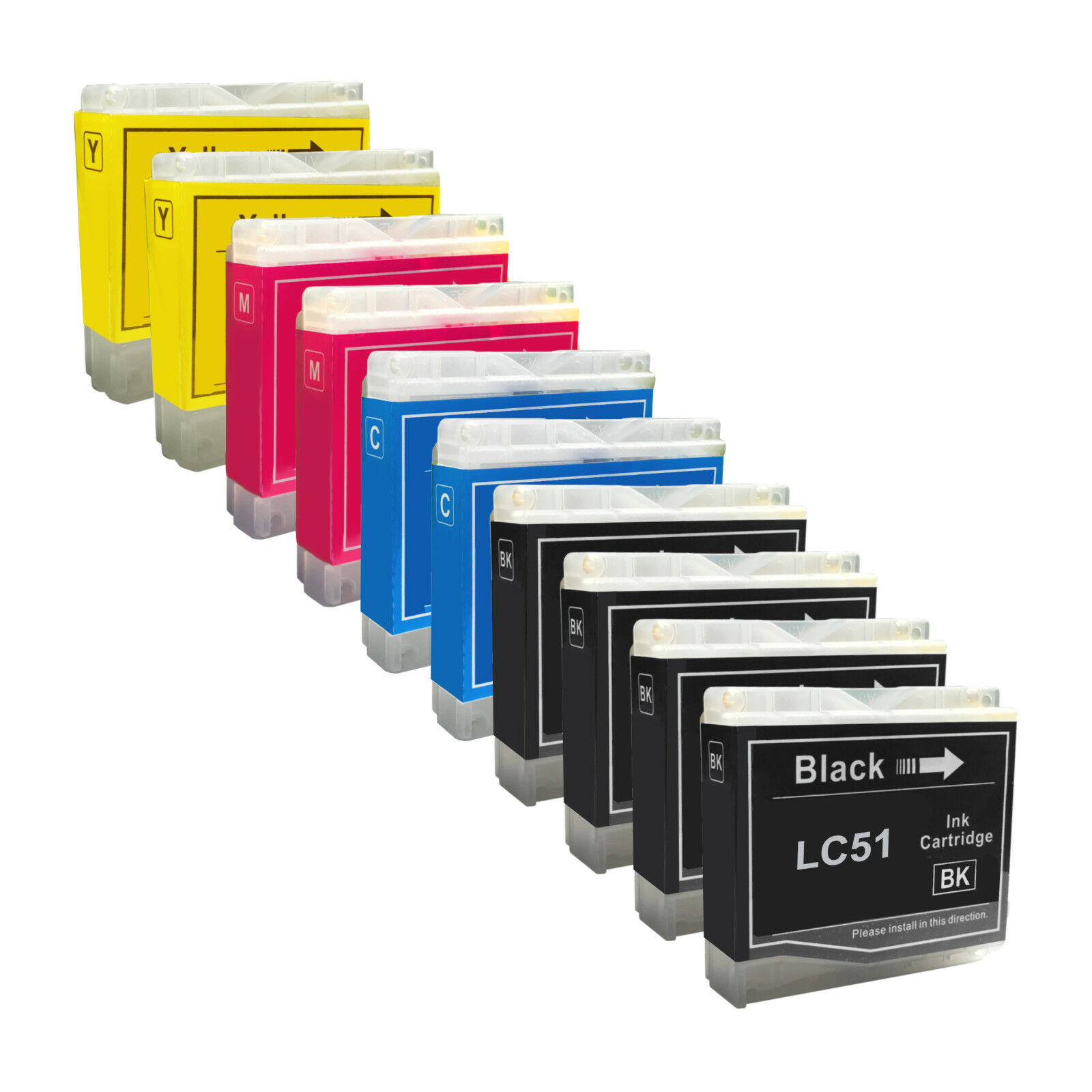 10 Ink Cartridge Compatible Brother LC-51 XXL (LC51) CMYK