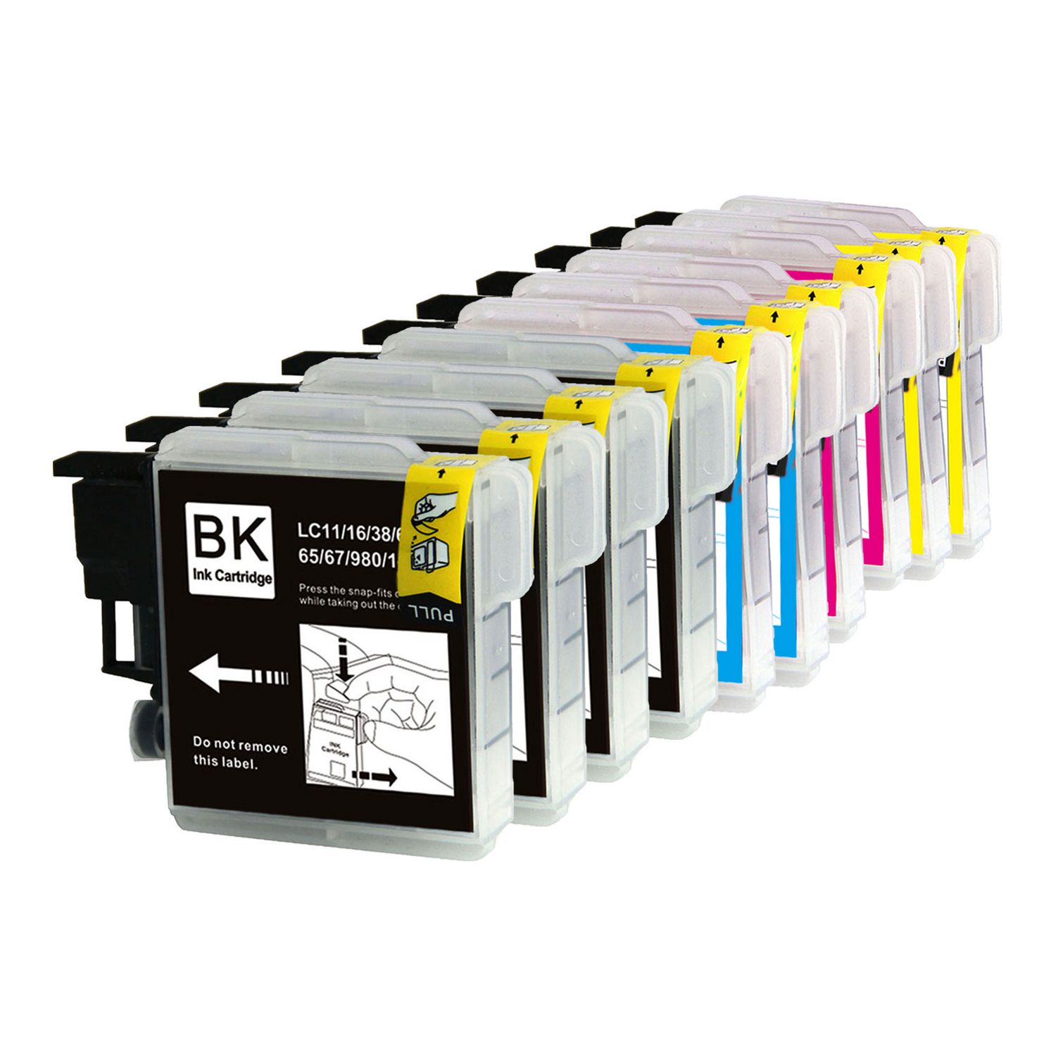 10 Ink Cartridge Compatible Brother LC-65 XL (LC65) CMYK