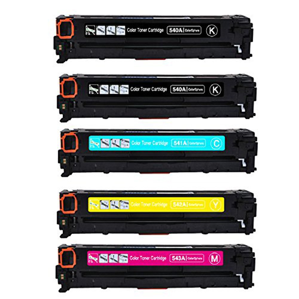 5 Toner Cartridges Compatible HP 125A CB540A CB541A CB542A CB543A (CMYK)