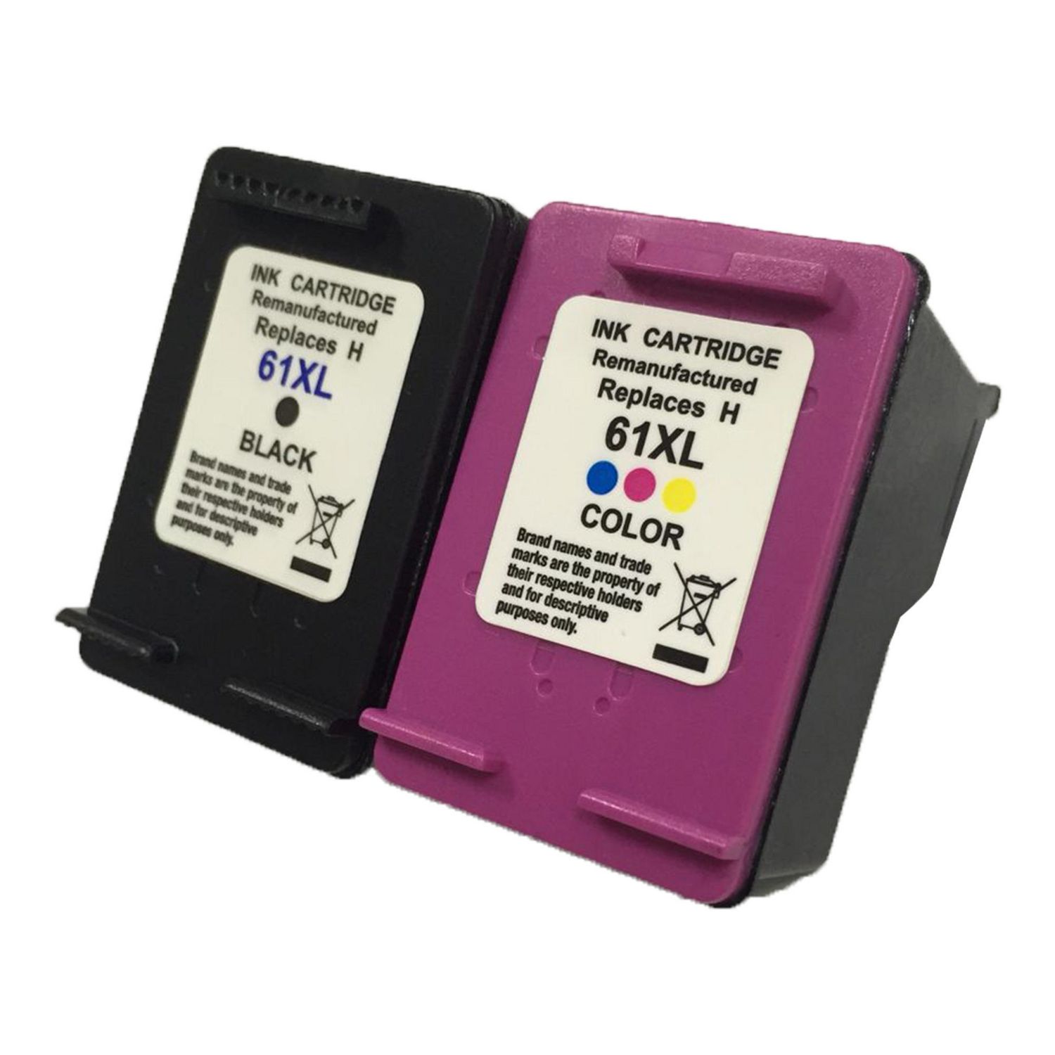 2 Ink Cartridge Compatible HP 61XL XXL (CH563WN CH564WN) Black and Color