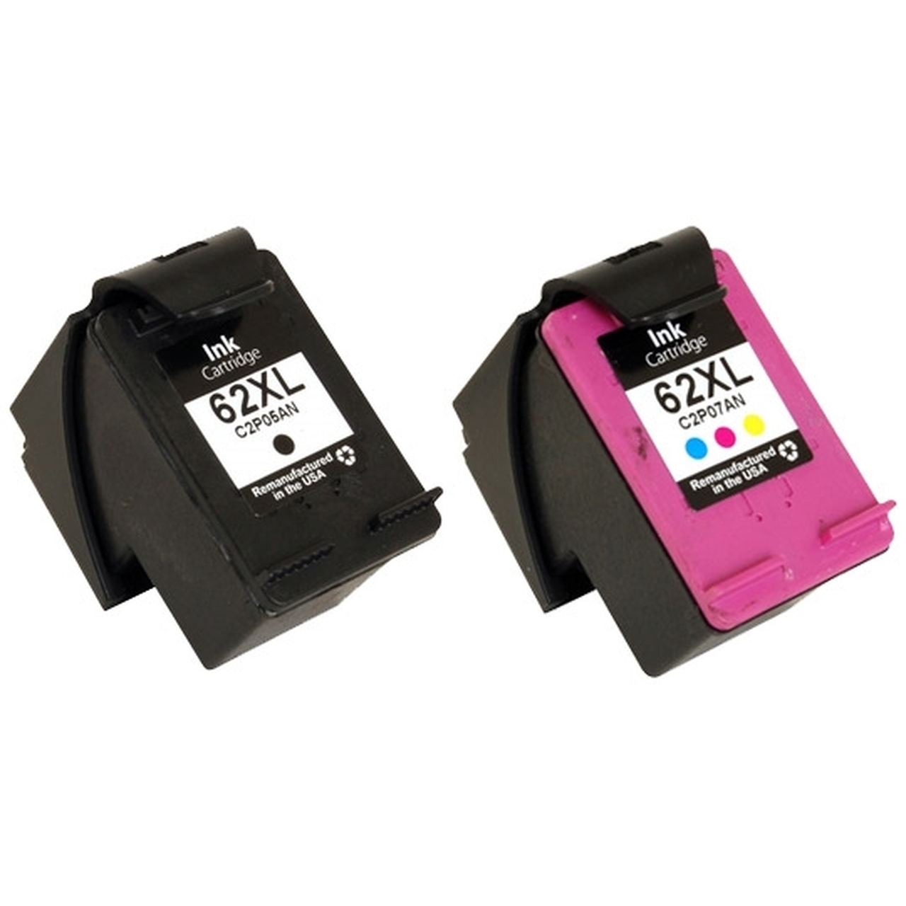 2 Ink Cartridge Compatible HP 62XL (C2P05AN C2P07AN) Black and Color