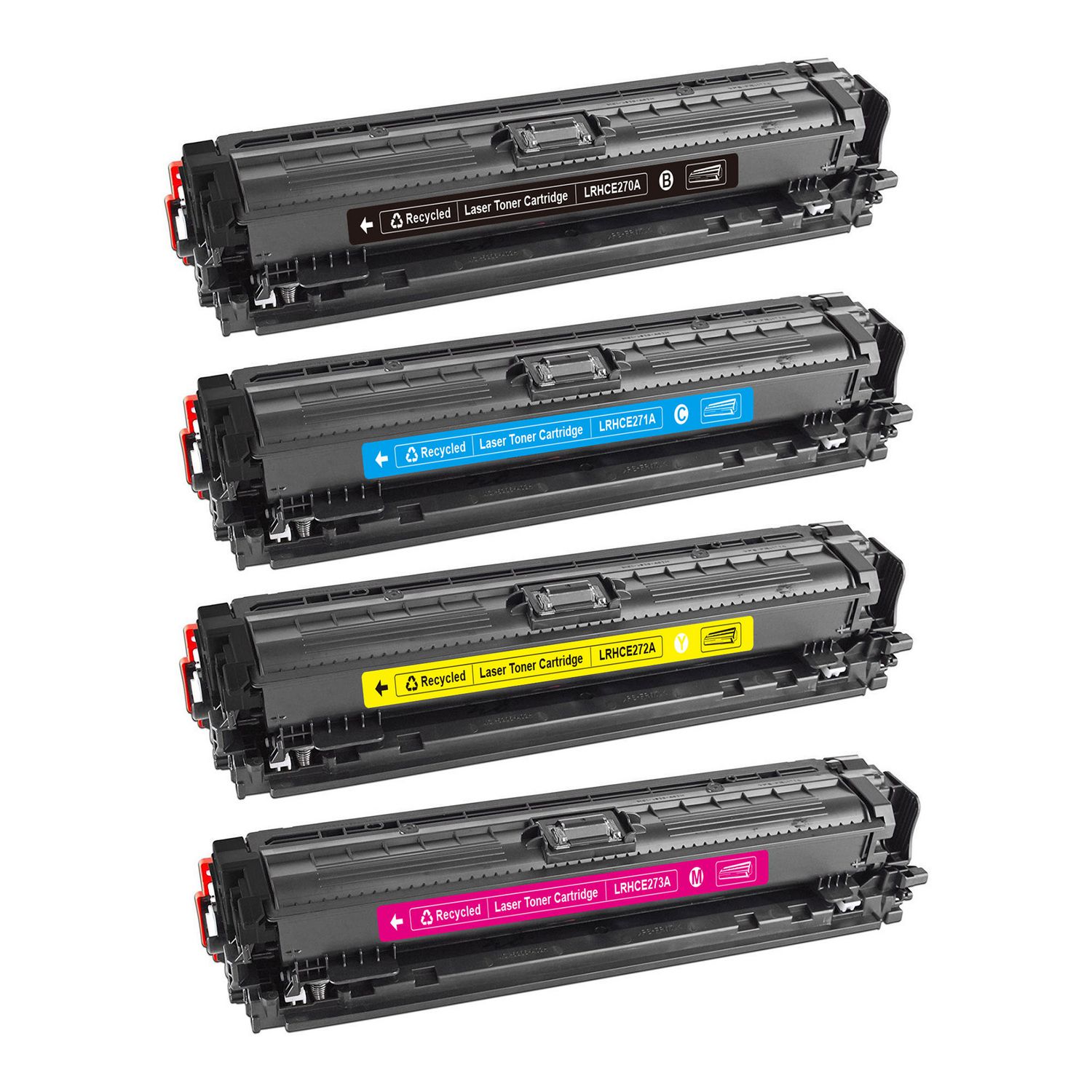 4 Toner Cartridge Compatible HP 650A (CE270A CE271A CE272A CE273A) CMYK
