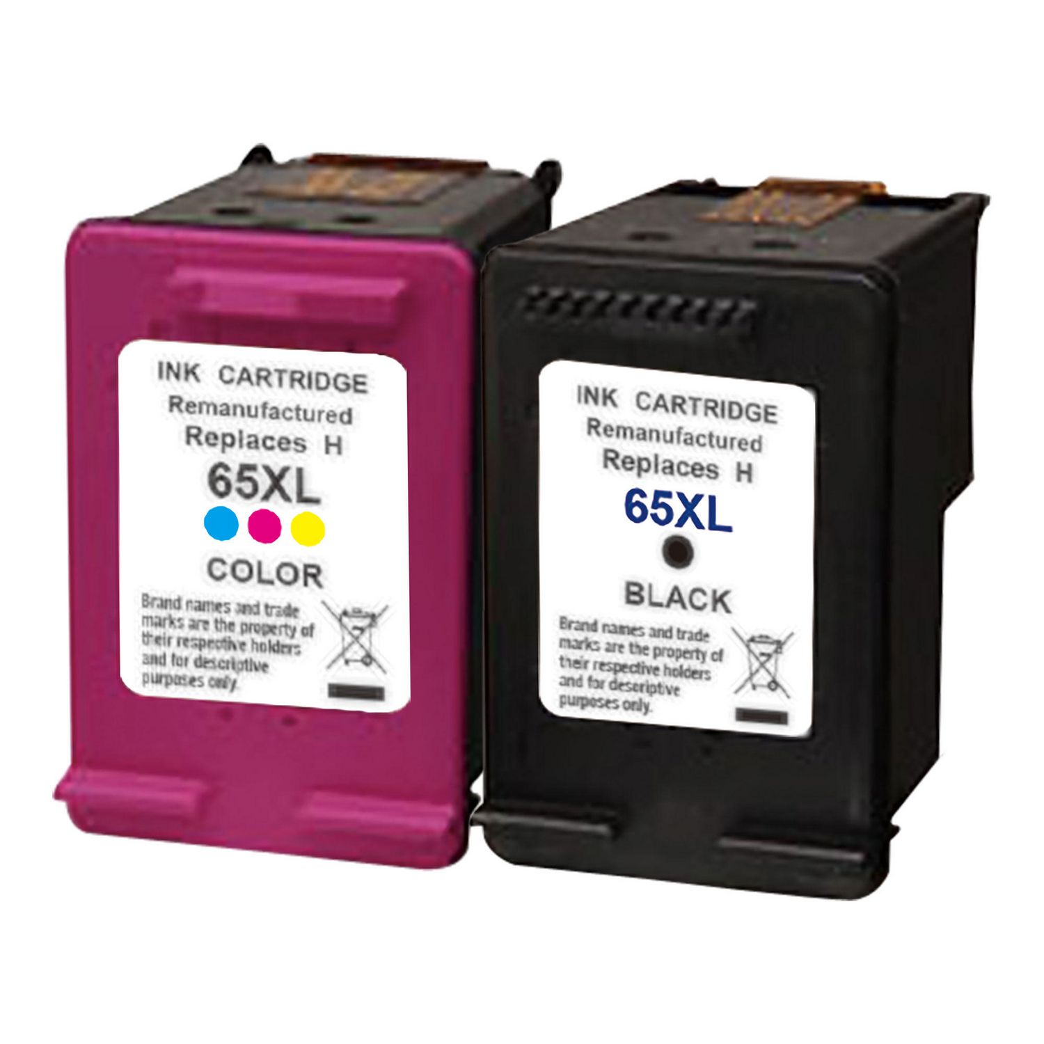 2 Ink Cartridge Compatible HP 65XL (N9K04AN N9K03AN ) Black Color