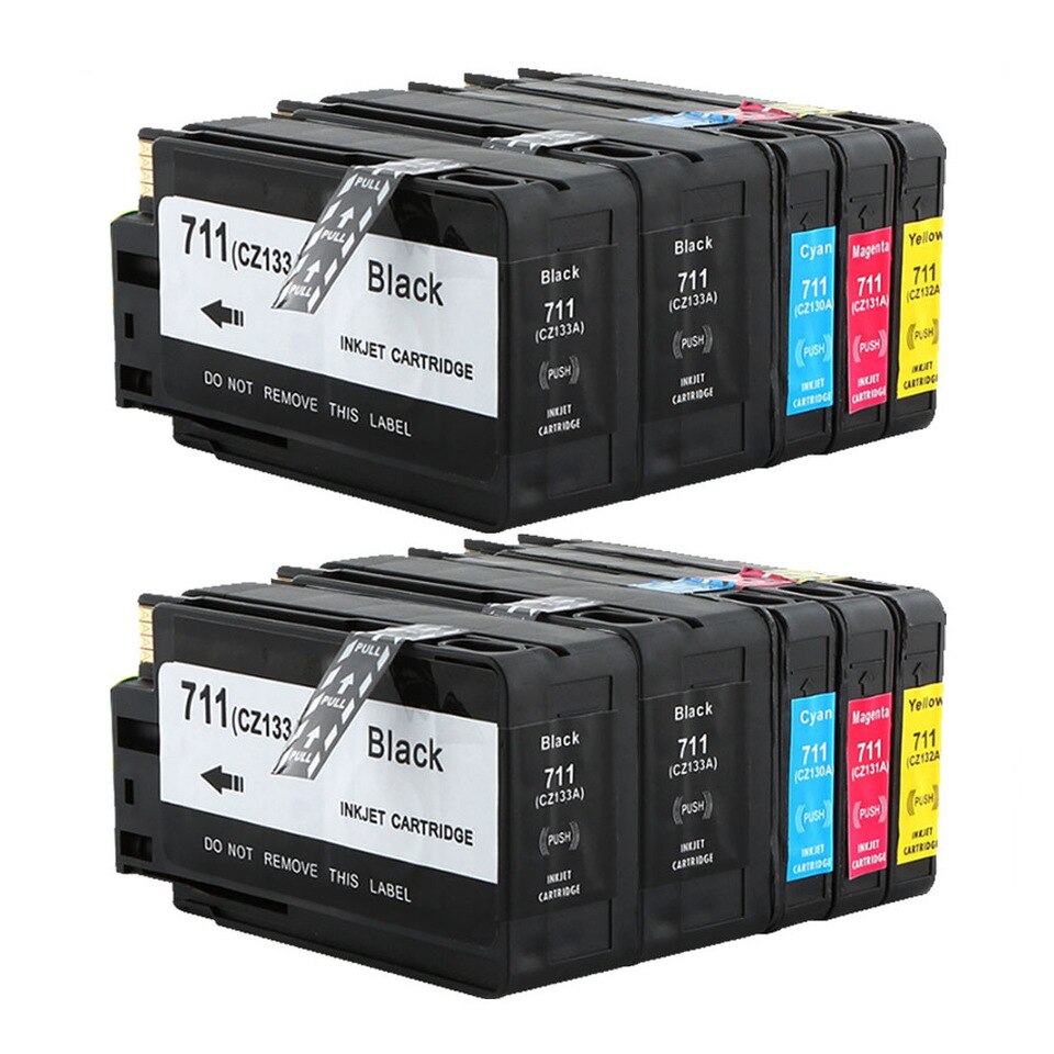 10 Ink Cartridge Compatible HP 711XL (CZ129A CZ130A CZ131A CZ132A) CMYK