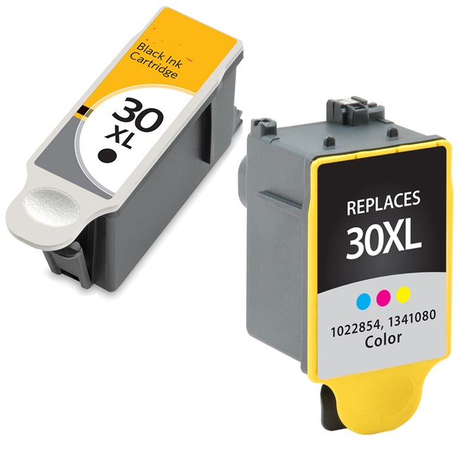 2 Ink Cartridge Compatible Kodak 30XL Black and Color